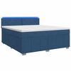 vidaXL Lit boxspring LED avec matelas Bleu 160 x 200 cm Tissu