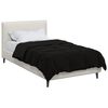 vidaXL Duvet d'hiver Matelass&eacute; Noir 155 x 220 cm Microfibre
