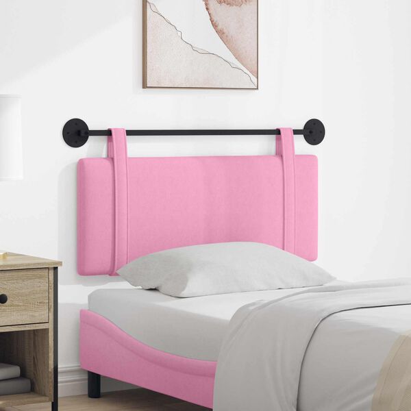 vidaXL T&ecirc;te de lit suspendue Montage mural Rose 110 x 55 x 5 cm tissu