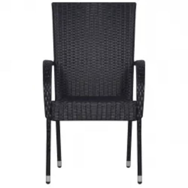 vidaXL Ensemble à manger de jardin 5 pcs Noir