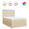 vidaXL Sommier &agrave; lattes de lit avec matelas Cr&egrave;me 140x200 cm Tissu