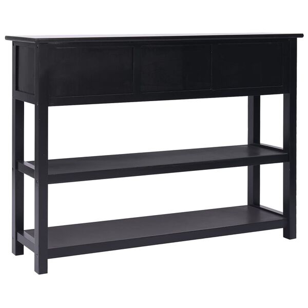 vidaXL Buffet Noir 108x30x76 cm Bois de Paulownia massif