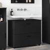vidaXL Cabinet de salle de bain avec tiroir Noir 76,5 x 35 x 64 cm