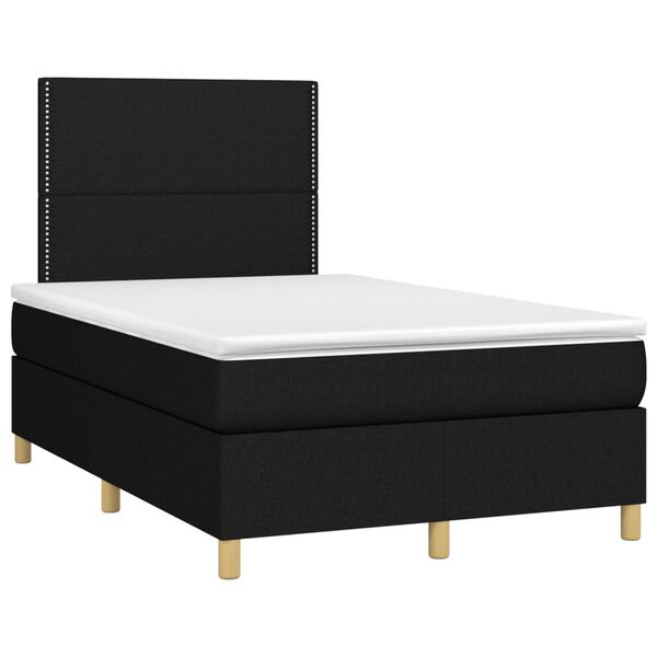 vidaXL Sommier &agrave; lattes de lit avec matelas Noir 120x200 cm Tissu