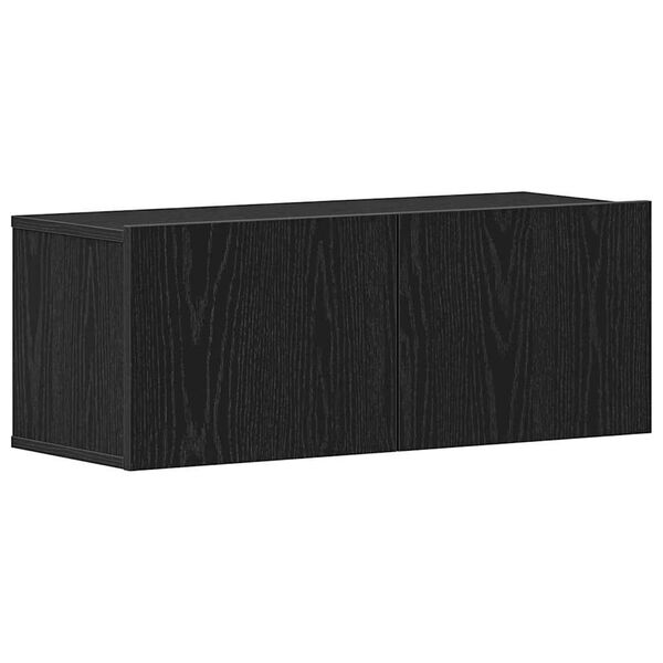 vidaXL Meuble TV 2 pcs Ch&ecirc;ne noir 80 x 30 x 30 cm Bois d'ing&eacute;nierie