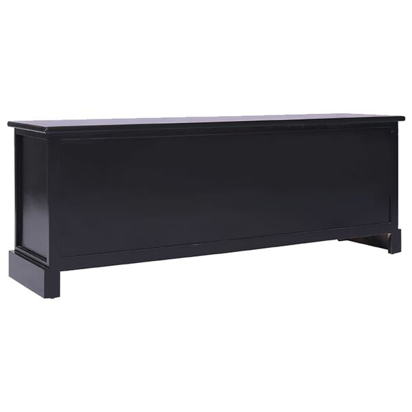 vidaXL Meuble TV Noir 108x30x40 cm Bois de Paulownia solide