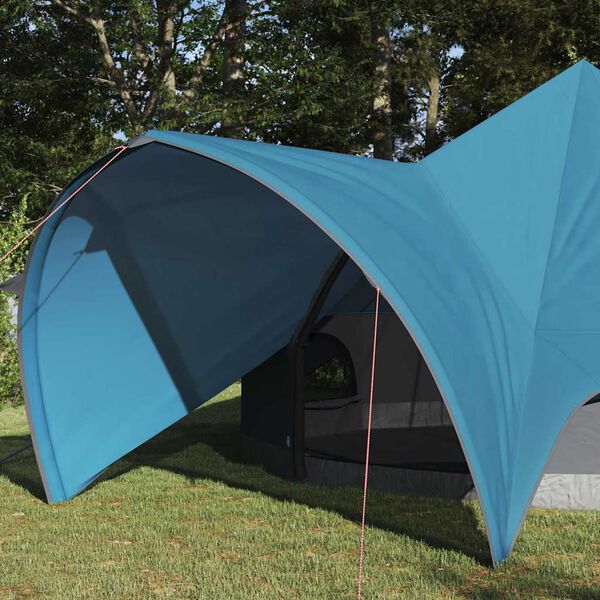 vidaXL Tente tipi avec toit avec &eacute;vent Bleu et gris 600 x 600 x 347 cm