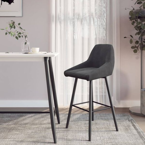 vidaXL Tabouret de bar Noir Velours