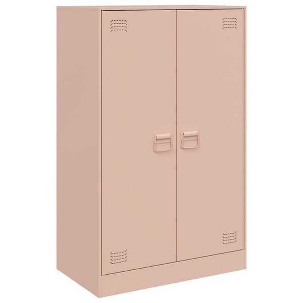 vidaXL Buffet rose 67x39x107 cm acier