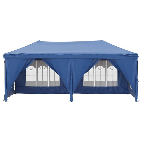 vidaXL Tente de réception pliable avec parois Bleu 3x6 m
