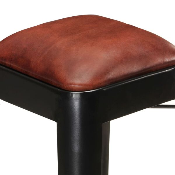 vidaXL Tabourets de bar lot de 4 noir cuir v&eacute;ritable