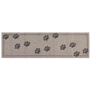vidaXL Tapis de Cuisine Pattes grises 150 x 45 cm 100% Polyamide