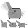 vidaXL Fauteuil de massage inclinable gris nuage tissu