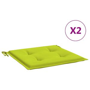 vidaXL Coussins de chaise de jardin lot de 2 vert vif 50x50x4 cm