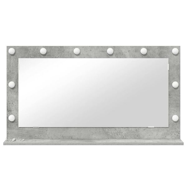 vidaXL Miroir de vanit&eacute; Rectangulaire Gris b&eacute;ton 100 x 55 x 18 cm