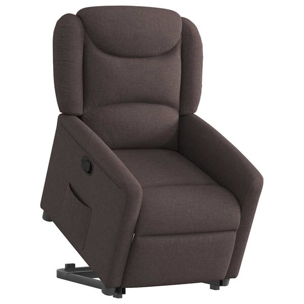 vidaXL Fauteuil inclinable marron fonc&eacute; tissu