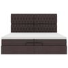 VidaXL Cadre de lit ottoman avec matelas marron fonc&eacute; 200x200 cm tissu