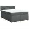 vidaXL Sommier &agrave; lattes de lit avec matelas Gris fonc&eacute; 160x200cm Tissu