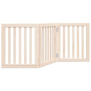 vidaXL Barri&egrave;re pour chien pliable &agrave; 3 panneaux 150 cm Bois de peuplier