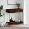 vidaXL Table console ch&ecirc;ne marron 75x34,5x75 cm bois d'ing&eacute;nierie