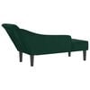 vidaXL Chaise longue avec coussins vert fonc&eacute; velours