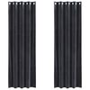 vidaXL Rideaux occultants 2 pcs Gris foncé 140 x 225 cm Velours