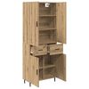 vidaXL Haut Armoire 2 pcs Ch&ecirc;ne artisanal Bois Agglom&eacute;r&eacute; et Verre