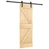 vidaXL Porte coulissante Naturel et noir 70 x 210 cm