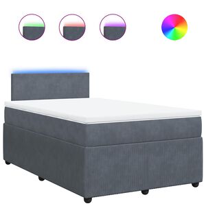 vidaXL Sommier &agrave; lattes de lit et matelas Gris fonc&eacute; 120x200cm Velours