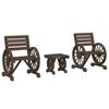 vidaXL Salon de jardin 3 pcs bois de sapin massif