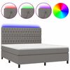 vidaXL Sommier &agrave; lattes de lit et matelas et LED Gris fonc&eacute; 160x200 cm