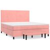 vidaXL Sommier &agrave; lattes de lit avec matelas Rose 160x200 cm Velours