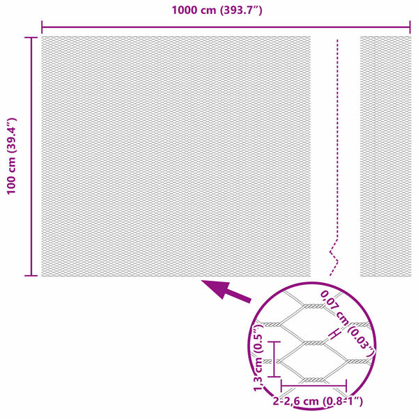 vidaXL Clôture hexagonale Vert 1 x 10 m Acier