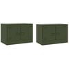 vidaXL Meubles TV 2 pcs vert olive 67x39x44 cm acier