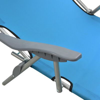 vidaXL Chaise longue avec auvent Acier Bleu