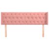vidaXL T&ecirc;te de lit avec oreilles Rose 163x16x78/88 cm Velours