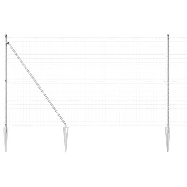 vidaXL Cl&ocirc;ture avec poteau Argent&eacute; 1,5 x 10 m Acier