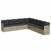 vidaXL Salon de jardin 9 pcs avec coussins gris clair r&eacute;sine tress&eacute;e