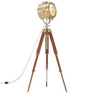 vidaXL Lampadaire &agrave; tr&eacute;pied bois de manguier massif 165 cm