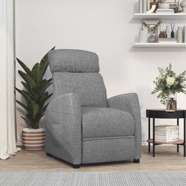 vidaXL Fauteuil inclinable Gris clair Tissu