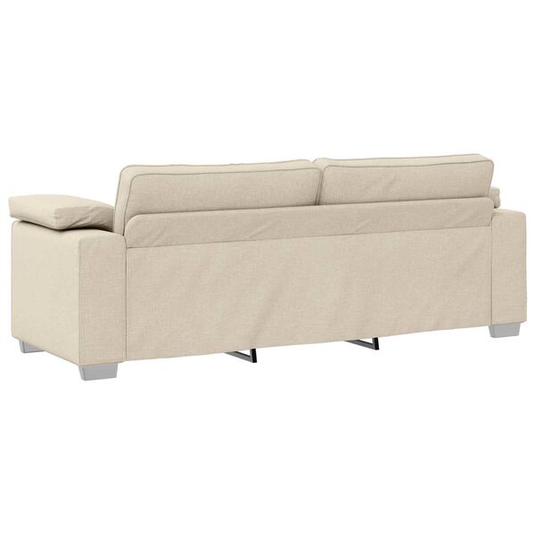 vidaXL Canap&eacute; Beige 219 x 80 x 82 cm Tissu en lin m&eacute;lang&eacute;