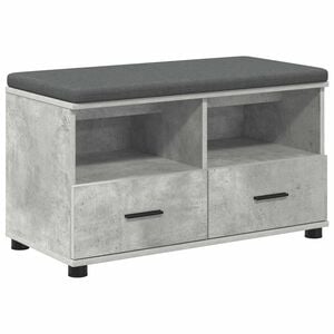 vidaXL Banc d'entr&eacute;e avec coussin Gris B&eacute;ton 80 x 38 x 46 cm