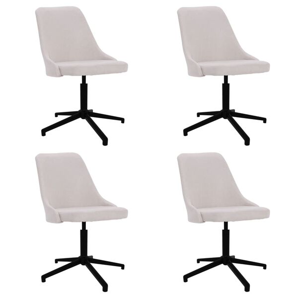 vidaXL Chaises pivotantes &agrave; manger lot de 4 cr&egrave;me tissu