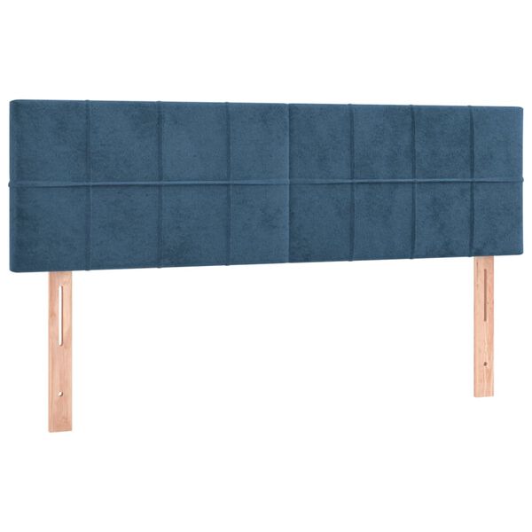 vidaXL T&ecirc;tes de lit 2 pcs Bleu fonc&eacute; 72x5x78/88 cm Velours