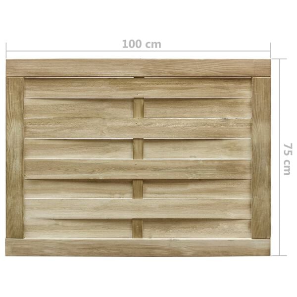 vidaXL Portillon de jardin Bois de pin imprégné 100x75 cm Vert