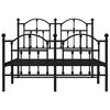 vidaXL Cadre de lit métal sans matelas avec pied de lit noir 120x190cm