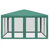 vidaXL Tente de fête avec 8 parois latérales en maille vert 4x4 m PEHD