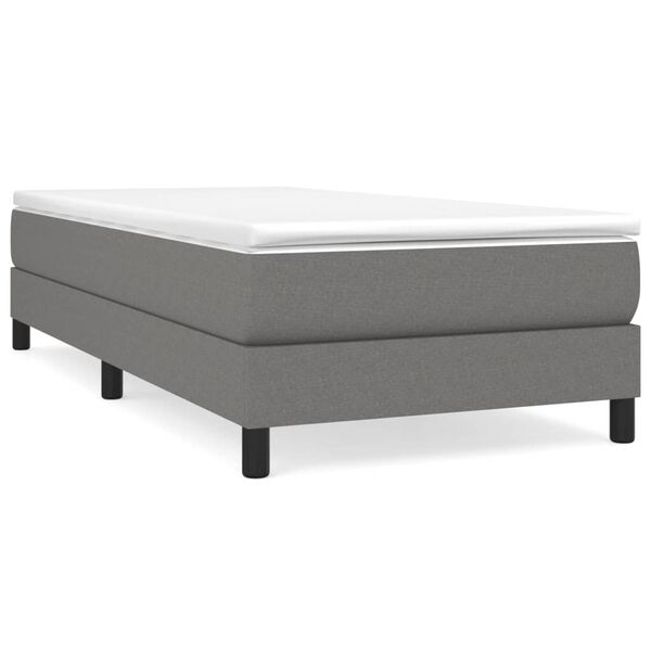 vidaXL Sommier à lattes de lit avec matelas Gris foncé 90x200 cm Tissu