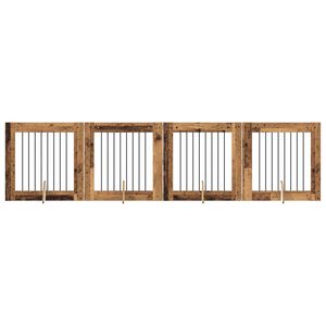 vidaXL Portillon pour chien avec supports 4 pcs Bois ancien 80 x 80 cm