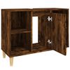 vidaXL Meuble d'évier chêne fumé 80x33x60 cm bois d'ingénierie